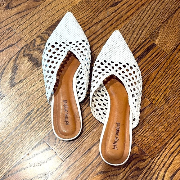 Jeffrey Cambell white woven mules size 10 - Picture 2 of 6